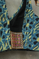 Sleeveless Mirrorwork Blouse | Ajrakh Medley