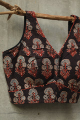 Sleeveless Mirrorwork Blouse | Ajrakh Medley