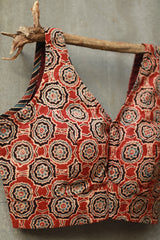 Sleeveless Mirrorwork Blouse | Ajrakh Medley