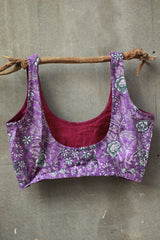 Sleeveless Blouse | Sanganeri Purple