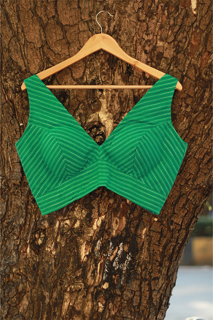 Sleeveless Blouse | Sea Green Cotton