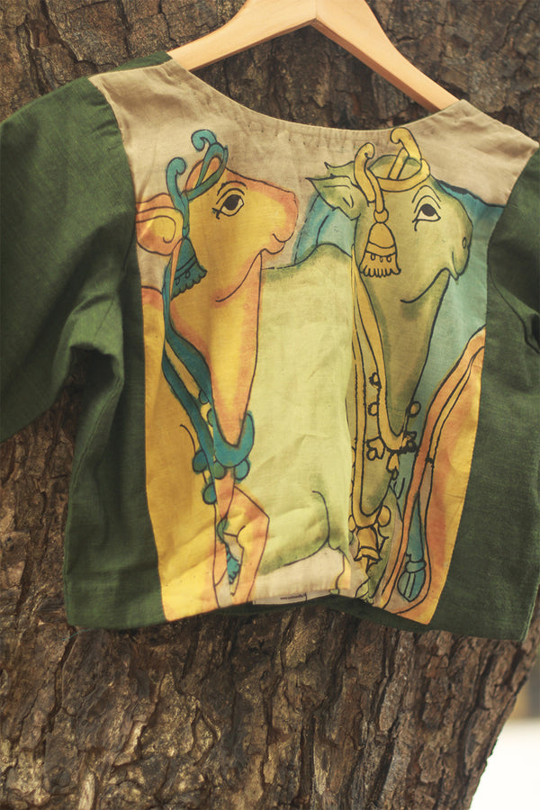 Leela | Pen Kalamkari Blouse | Gau