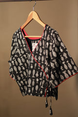 Aabroo | Angarkha Blouse / Crop Top | Noir Fish Bagru