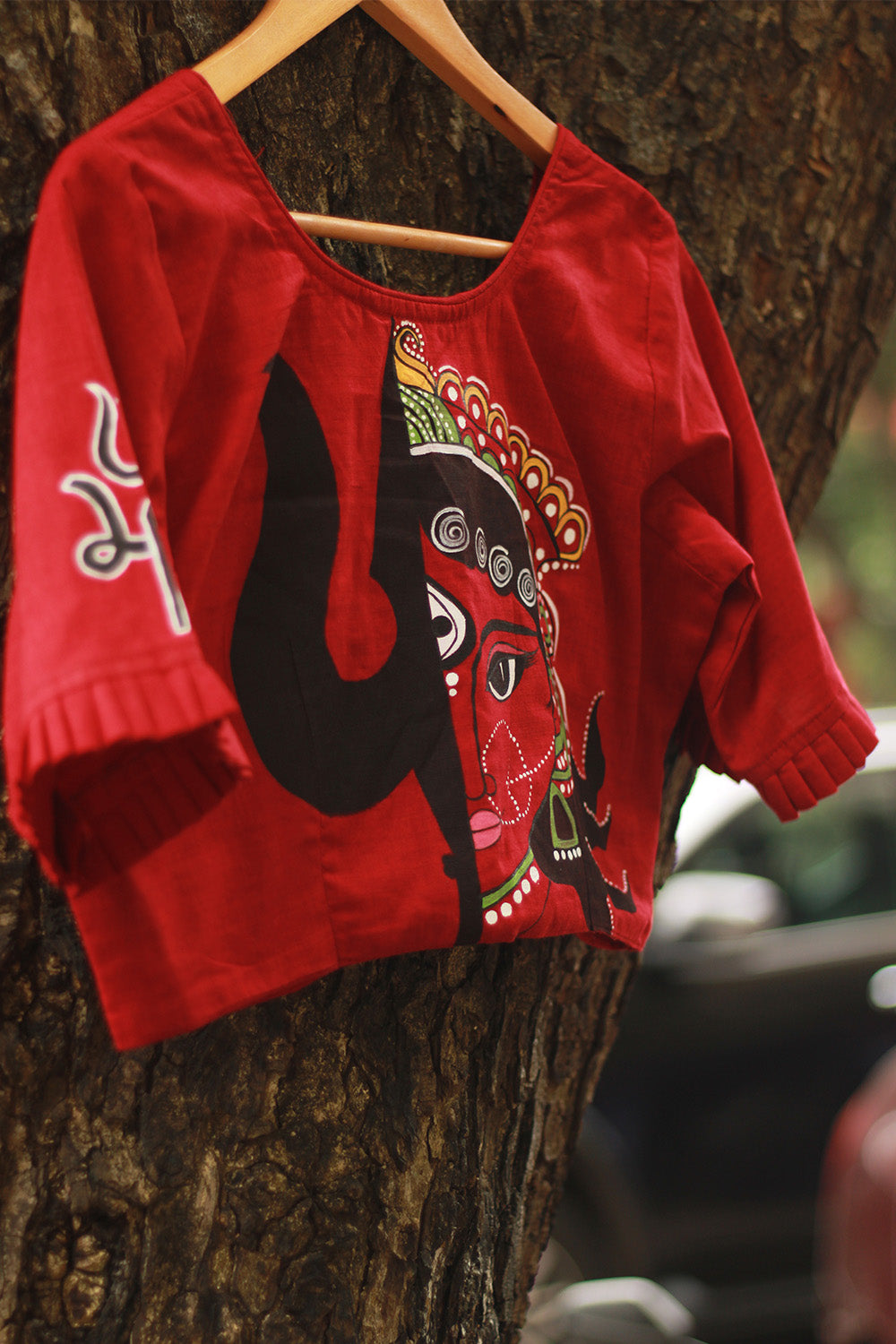 Handpainted Devi Blouse | Rouge