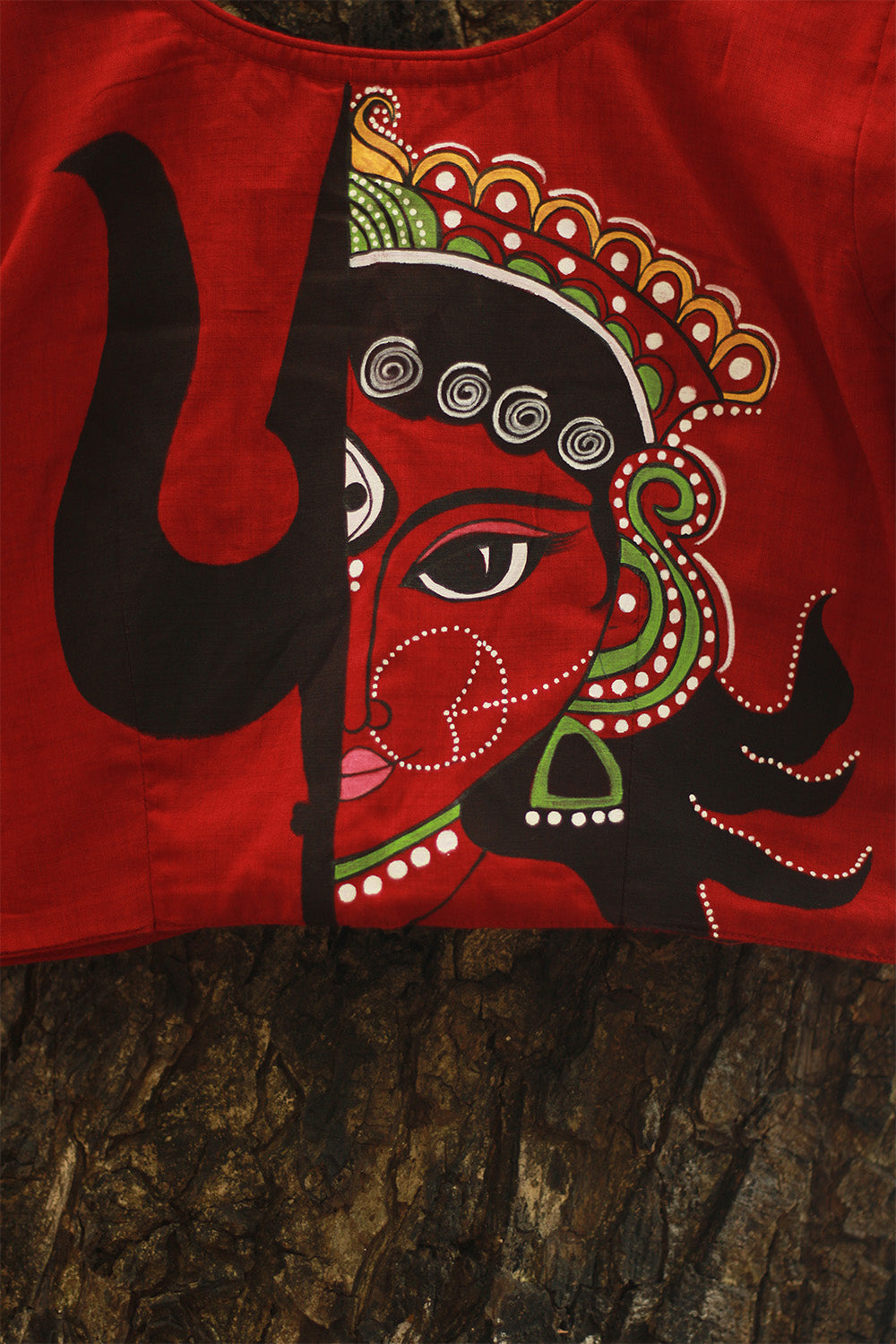 Handpainted Devi Blouse | Rouge