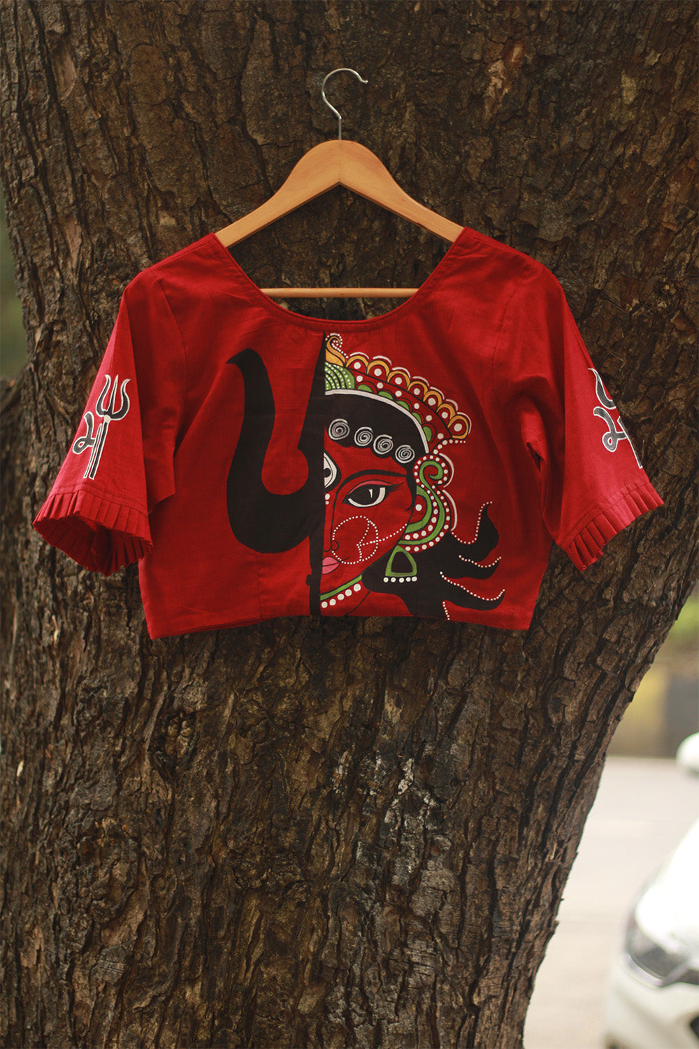 Handpainted Devi Blouse | Rouge