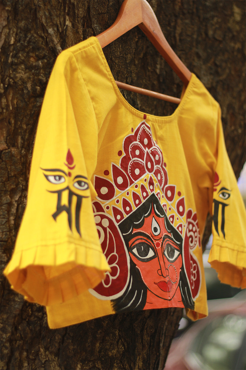 Handpainted Devi Blouse | Yellow