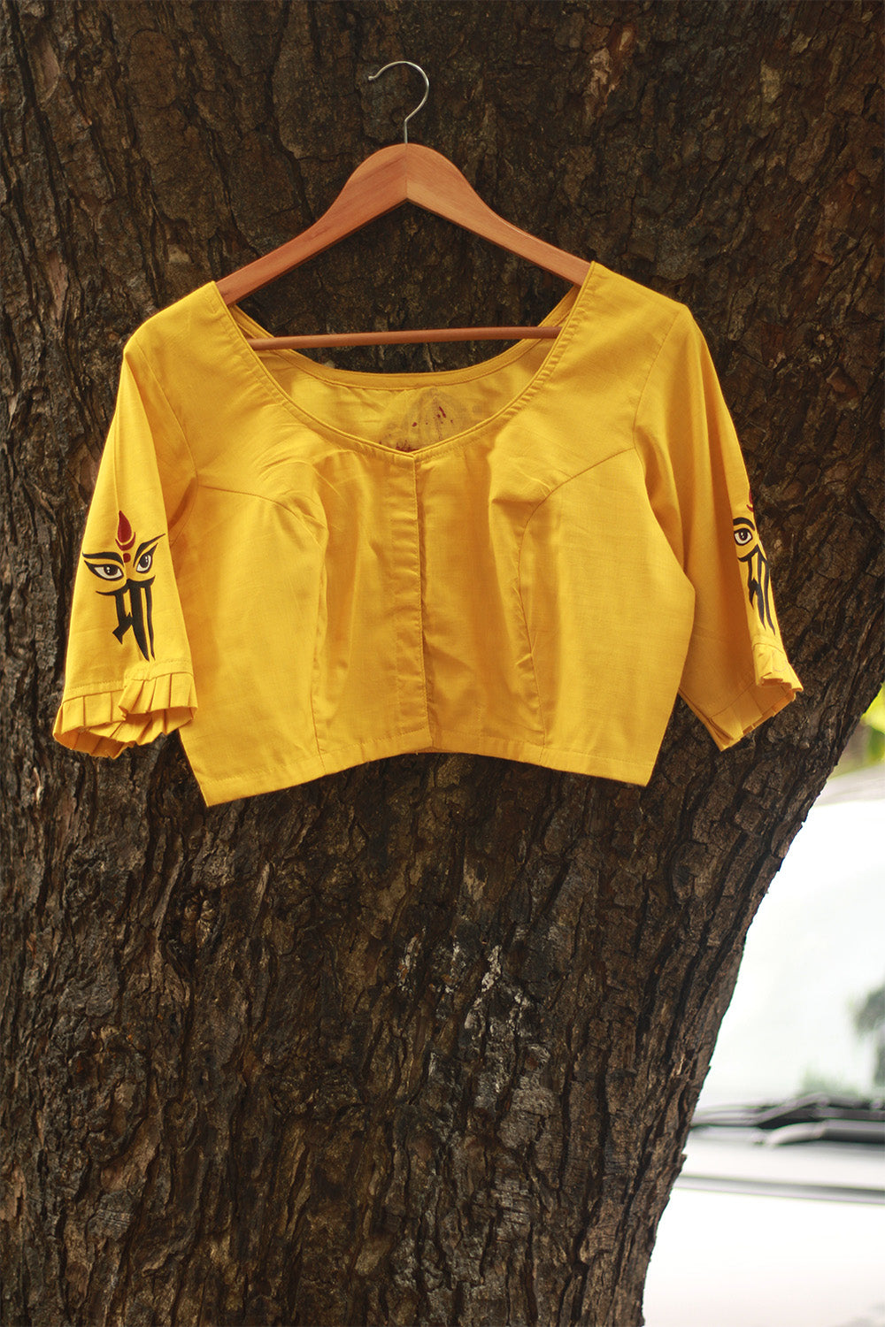 Handpainted Devi Blouse | Yellow