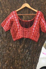 Sleeved Blouse | Ikkat | Burnt Orange