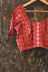 Sleeved Blouse | Ikkat | Burnt Orange