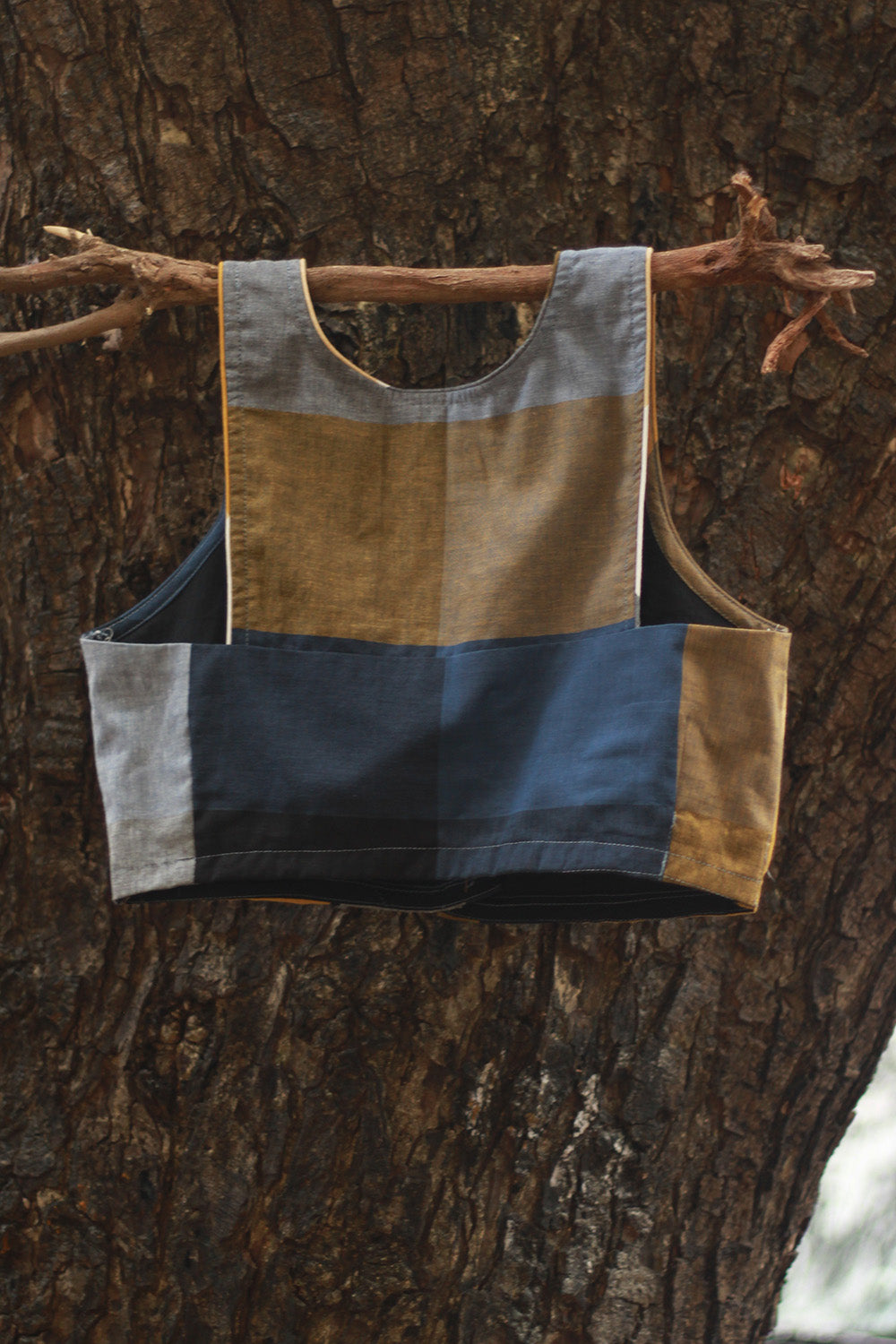 Racer Back Blouse | Checkered Medley