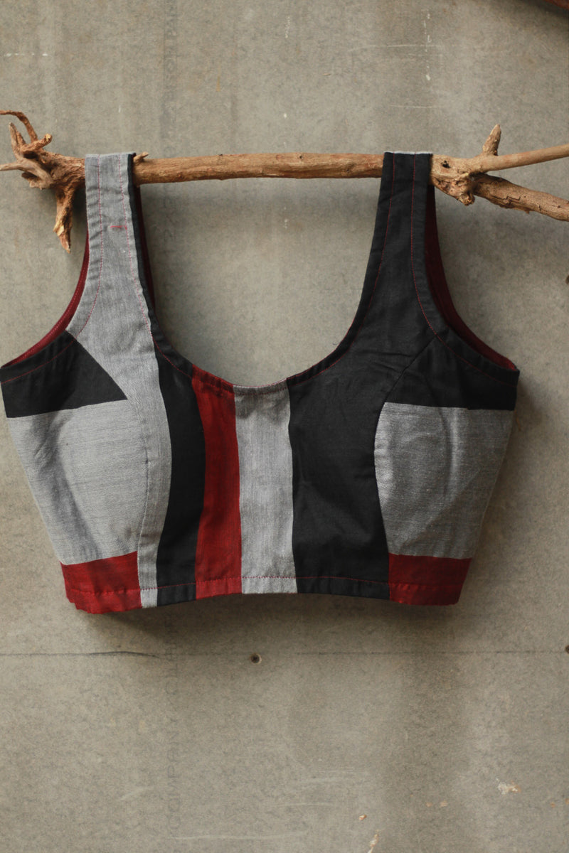 Sleeveless Blouse | Grey & Noir