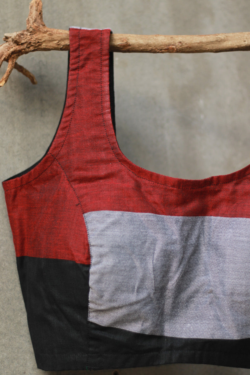 Sleeveless Blouse | Rouge & Grey