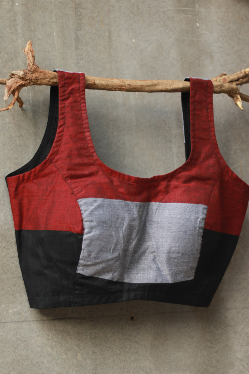 Sleeveless Blouse | Rouge & Grey