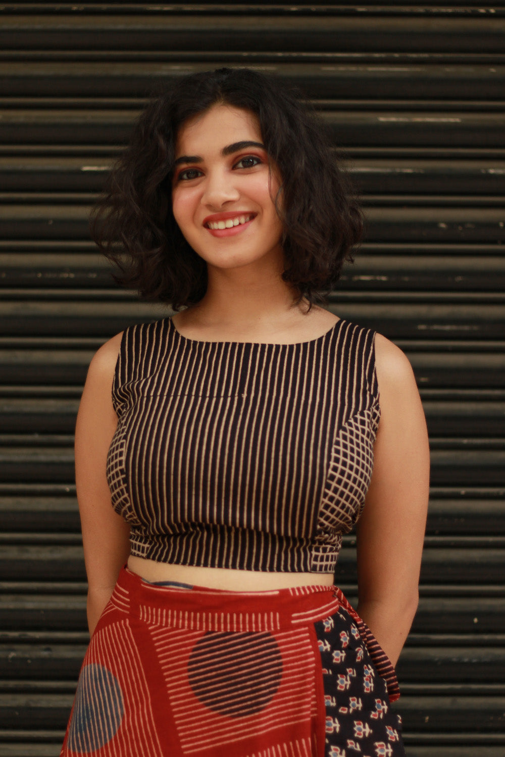 Dhaariyan | Mastaani | Reversible Blouse | Noir Ajrakh