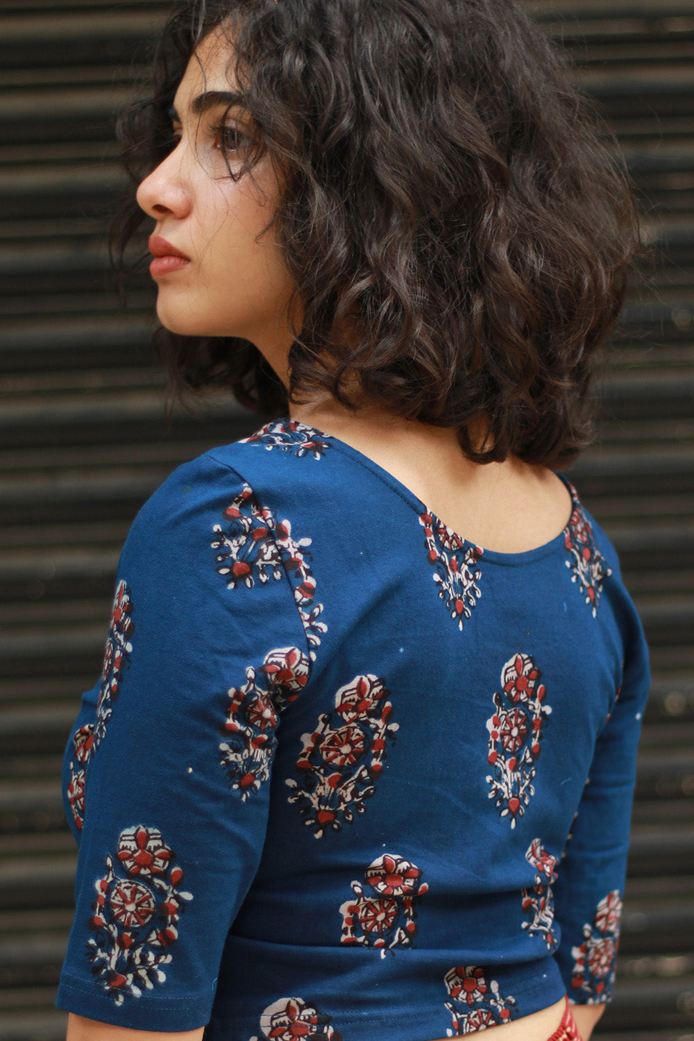 Kirgiti | Stretchable Blouse / Crop Top | Indigo Dabu