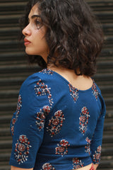 Kirgiti | Stretchable Blouse / Crop Top | Indigo Dabu