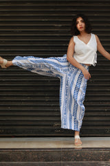 Ananas | Balloon Pants | Cotton White & Blue