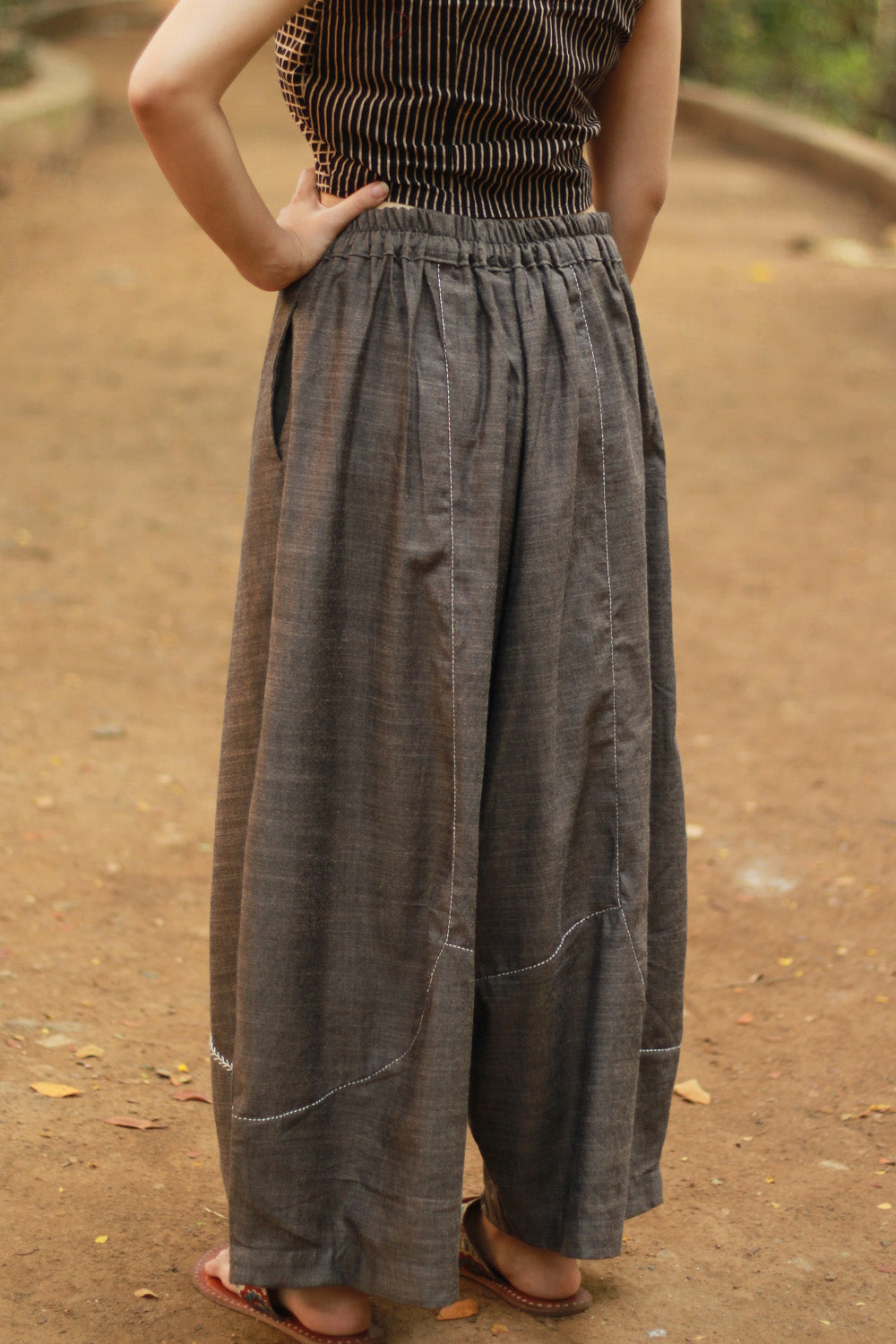 Musafir | Balloon Pants | Slate with Embroidery