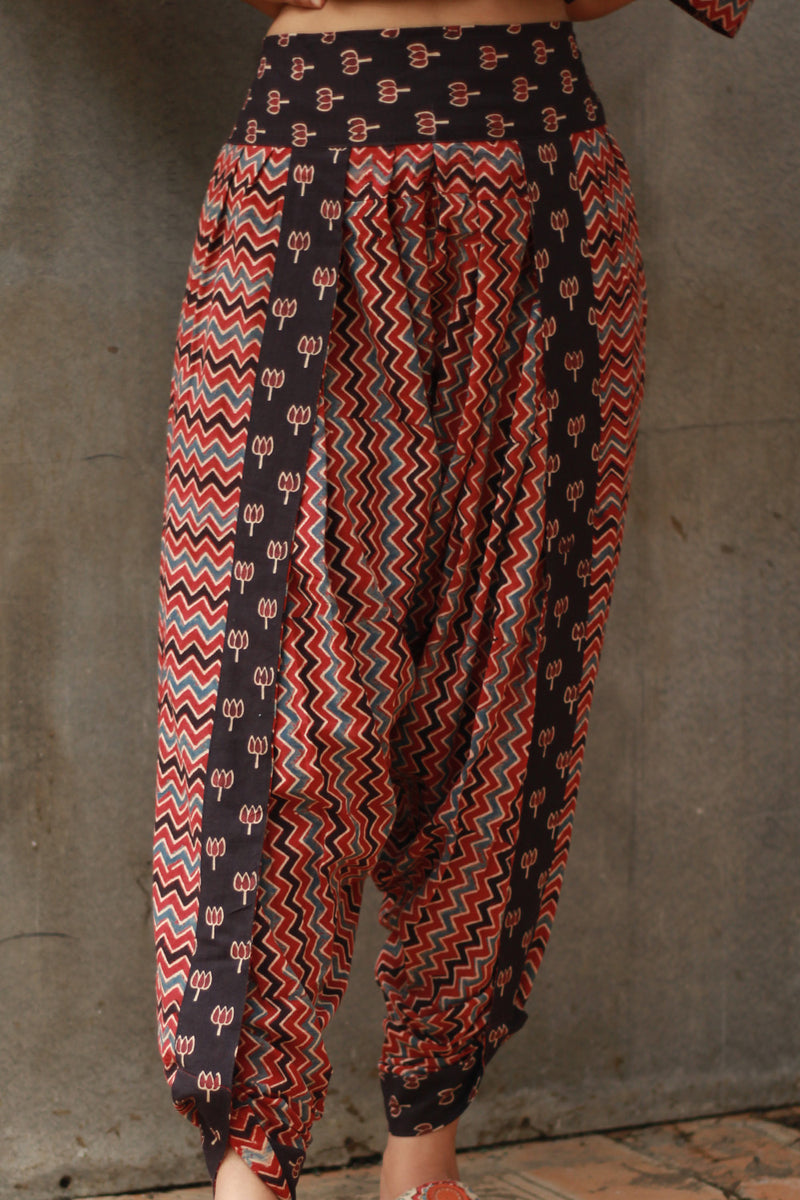 Shubhra | Dhoti Kurta Co-Ord Set | Noir Lotus Ajrakh