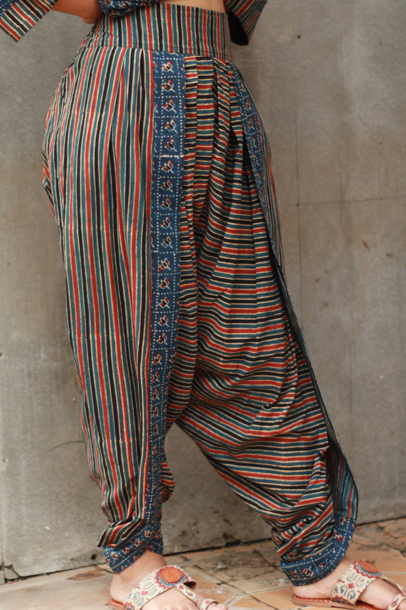 Shubhra | Dhoti Kurta Co-Ord Set | Blue Lotus Ajrakh