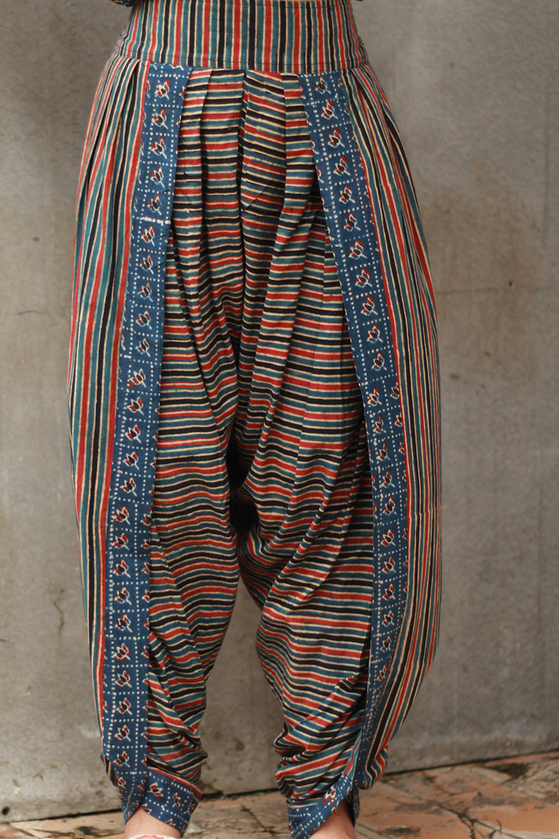 Shubhra | Dhoti Kurta Co-Ord Set | Blue Lotus Ajrakh