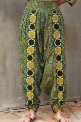 Shubhra | Dhoti Kurta Co-Ord Set | Green Shatkon Ajrakh