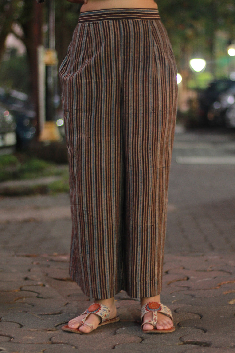 Afsana | Co-Ord Set with Mirrorwork | Noir Paisley Ajrakh