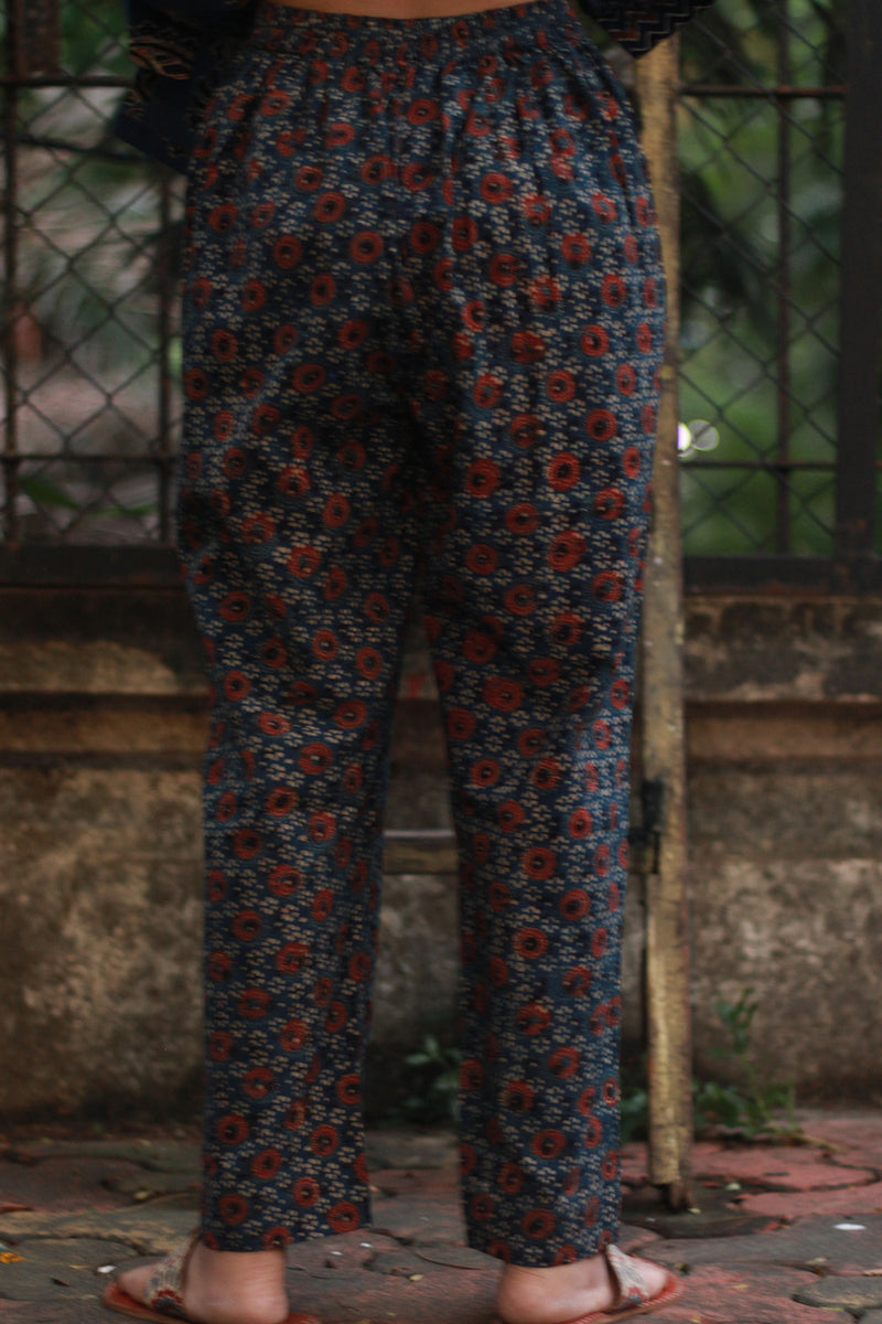 Afsana | Co-Ord Set with Mirrorwork | Navy Paisley Ajrakh