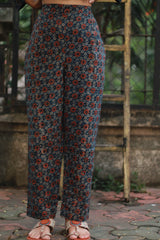 Afsana | Co-Ord Set with Mirrorwork | Navy Paisley Ajrakh