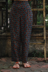 Afsana | Co-Ord Set with Mirrorwork | Navy Paisley Ajrakh