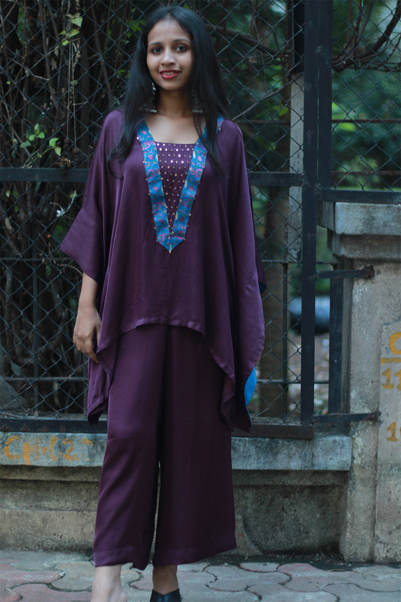 Modal Silk Co-Ord Set | Wine