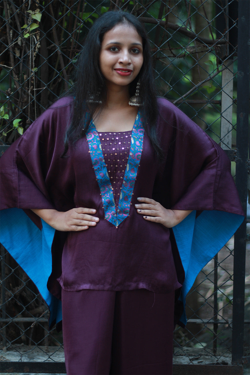 Modal Silk Co-Ord Set | Wine