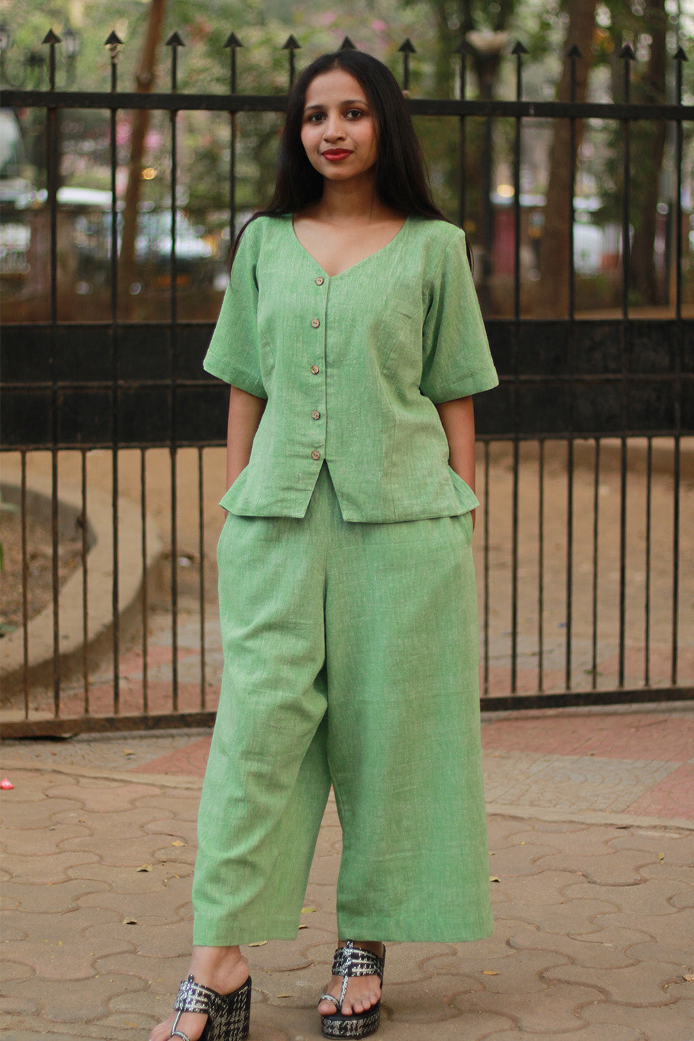 Kala Cotton Co-Ord Set | Lime