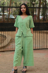 Crop Top | Kala Cotton | Lime