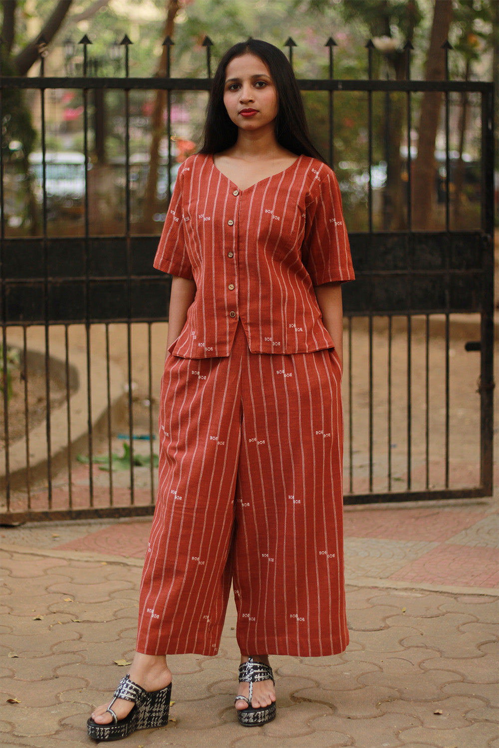 Kala Cotton Co-Ord Set | Rust
