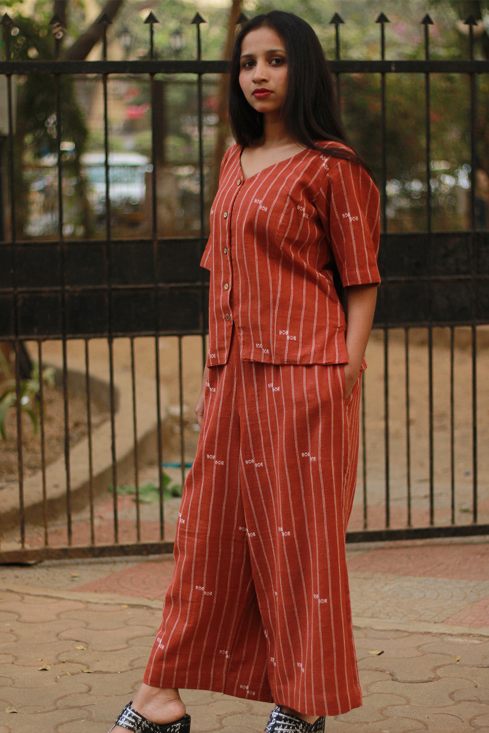 Kala Cotton Co-Ord Set | Rust