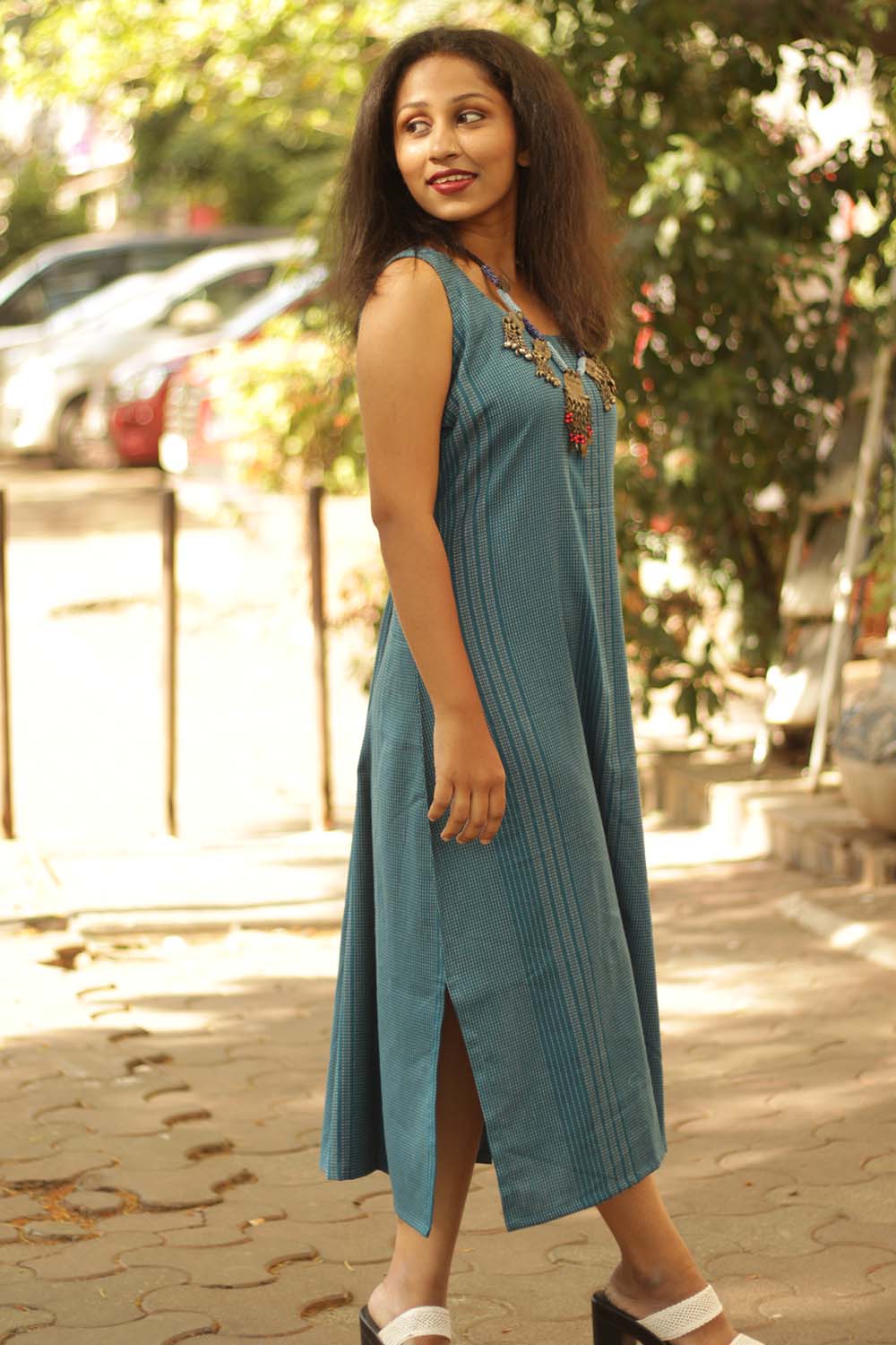 Dress & Overlay Co-Ord Set- Blue Blossom