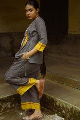 Vasundhara Syahi | Patteda Aanchu Co-Ord Set | Yellow