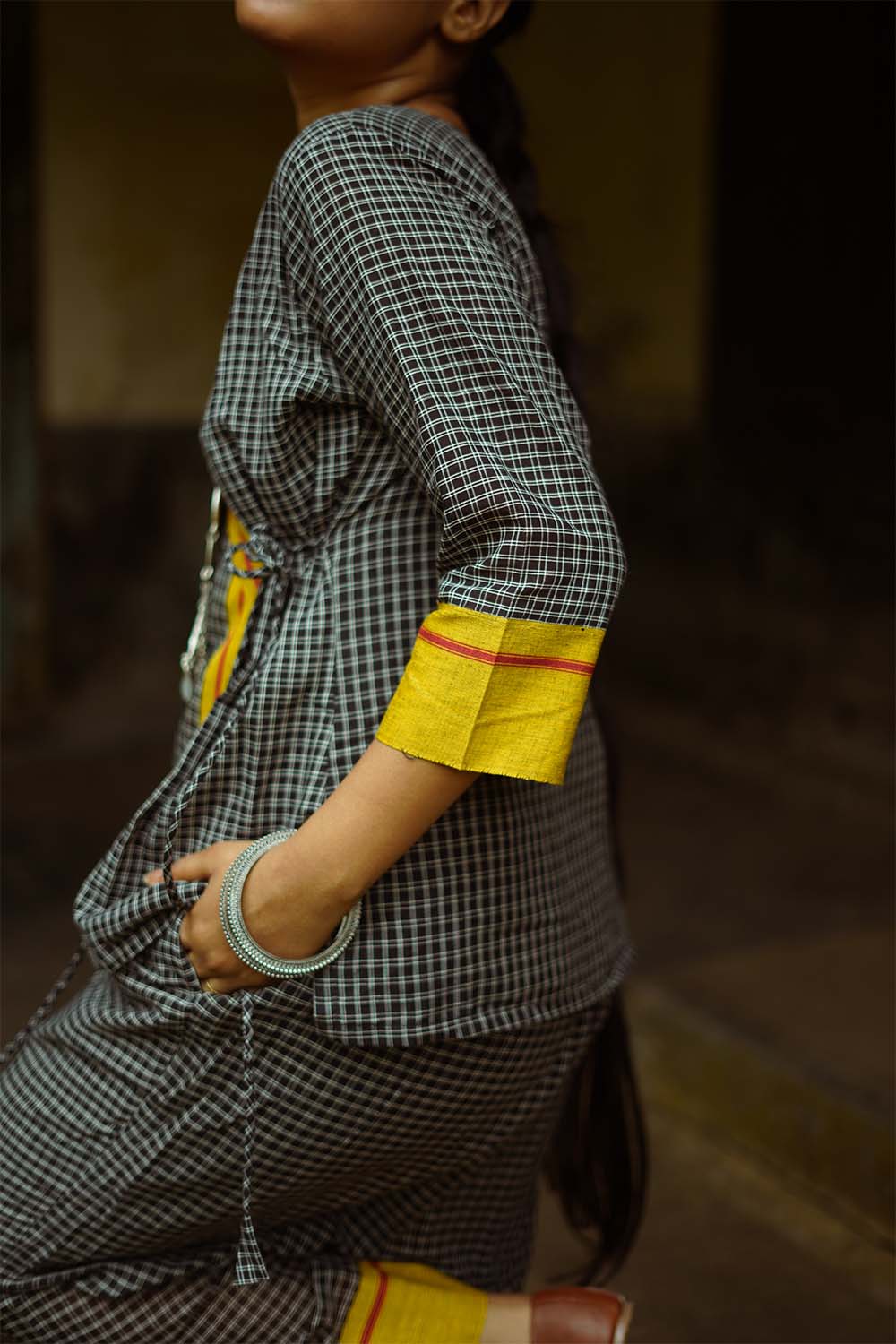 Vasundhara Syahi | Patteda Aanchu Co-Ord Set | Yellow