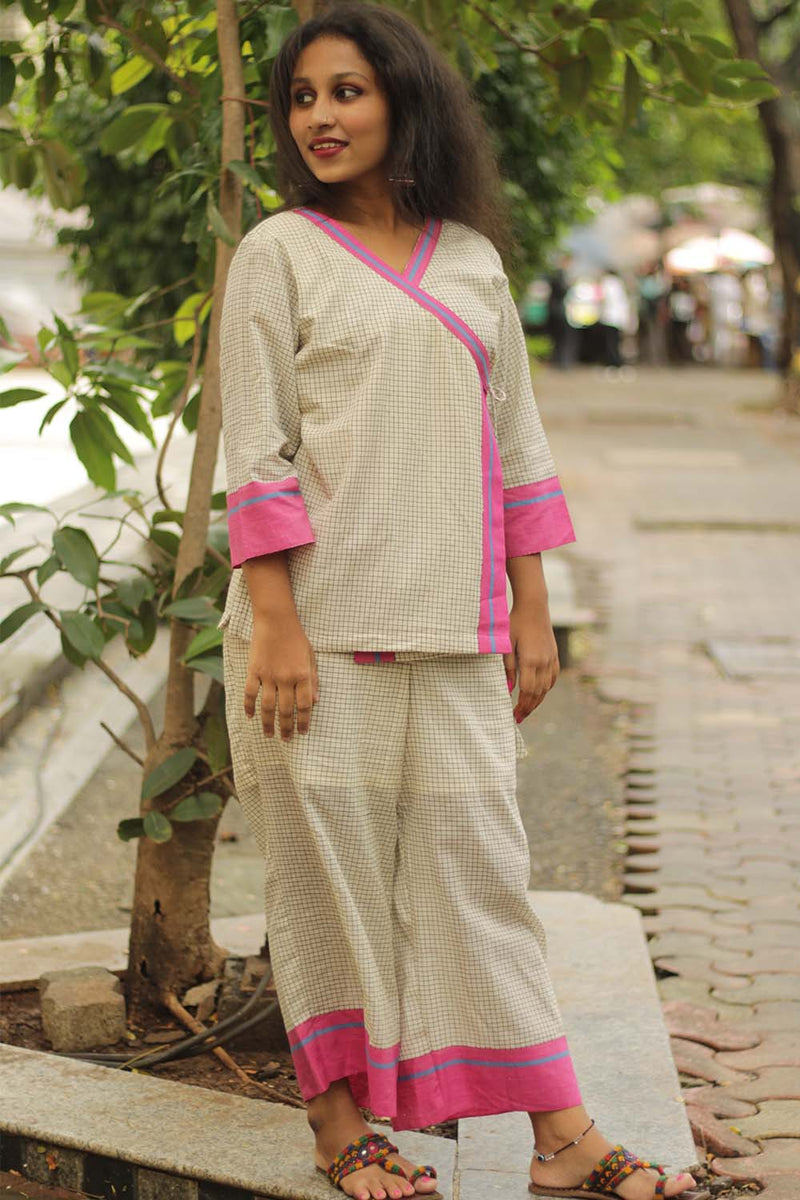 Vasundhara Halda| Patteda Aanchu Co-Ord Set | Fuschia