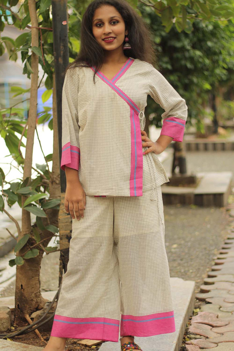 Vasundhara Halda| Patteda Aanchu Co-Ord Set | Fuschia