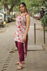 Dhoti Pants | Burgundy Red Cotton