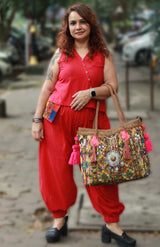 Nasha | Harem Pants Co-ord Set | Rouge