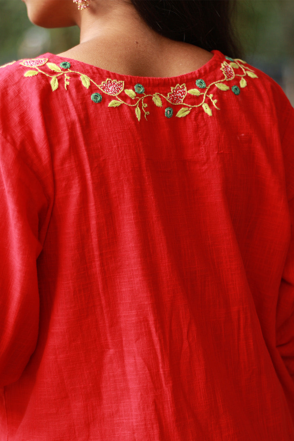 Zoya | Sharara Kurta Co-ord Set | Teal & Red Sanganeri