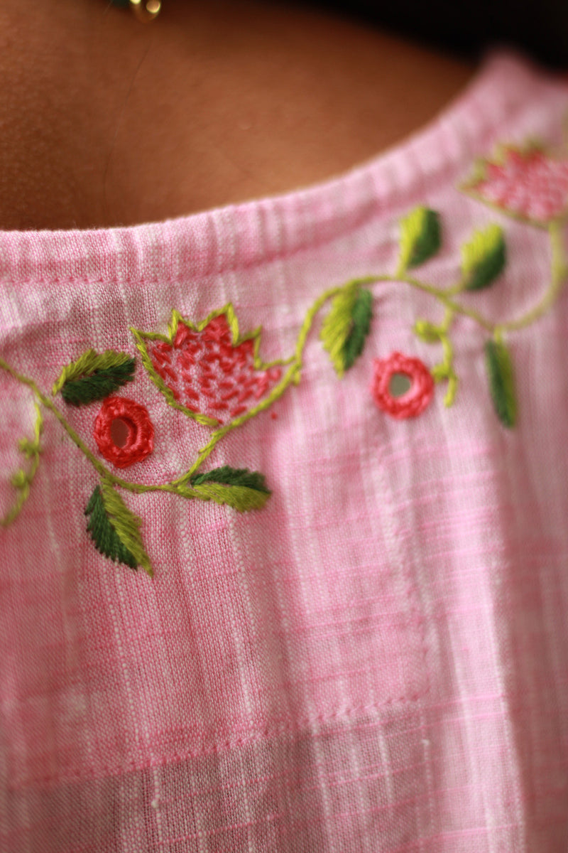 Zoya | Sharara Kurta Co-ord Set| Green & Pink Sanganeri