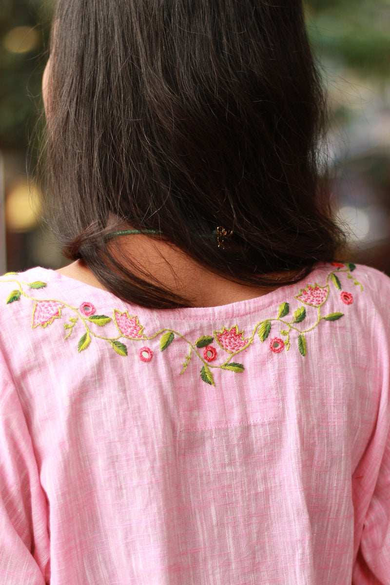Zoya | Sharara Kurta Co-ord Set| Green & Pink Sanganeri