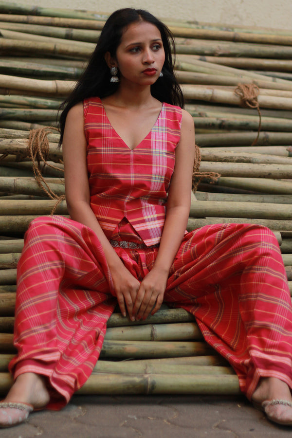 Nakhrebaaz | Patiala Salwar Co-ord Set | Kunbi | Red