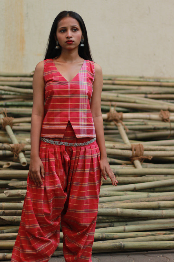 Nakhrebaaz | Patiala Salwar Co-ord Set | Kunbi | Red