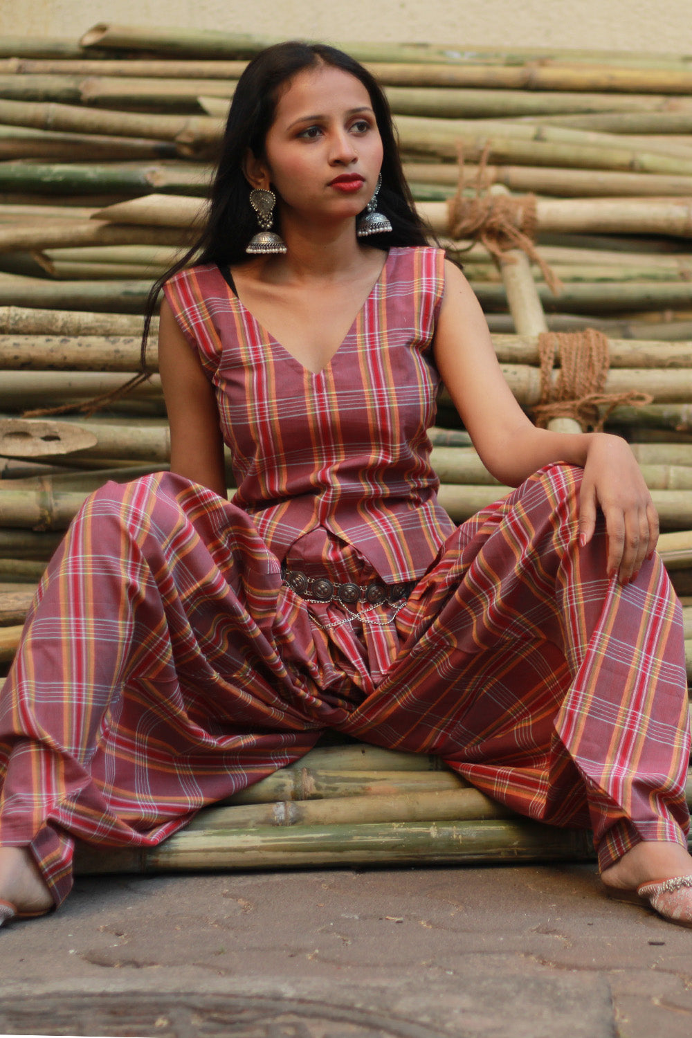 Nakhrebaaz| Patiala Salwar Co-ord Set | Kunbi | Brown